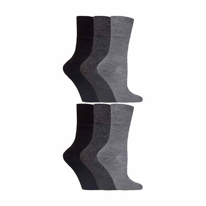 6 Pack Ladies Non Elastic Soft Top Cotton Diabetic Socks