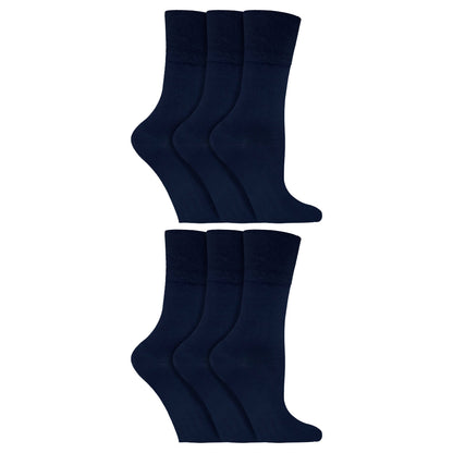 6 Pack Ladies Non Elastic Soft Top Cotton Diabetic Socks