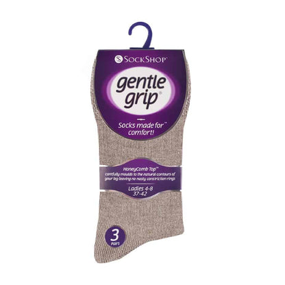 6 Pack Ladies Non Elastic Plain Coloured Cotton Socks