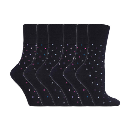 6 Pack Ladies Non Elastic Novelty Design Socks