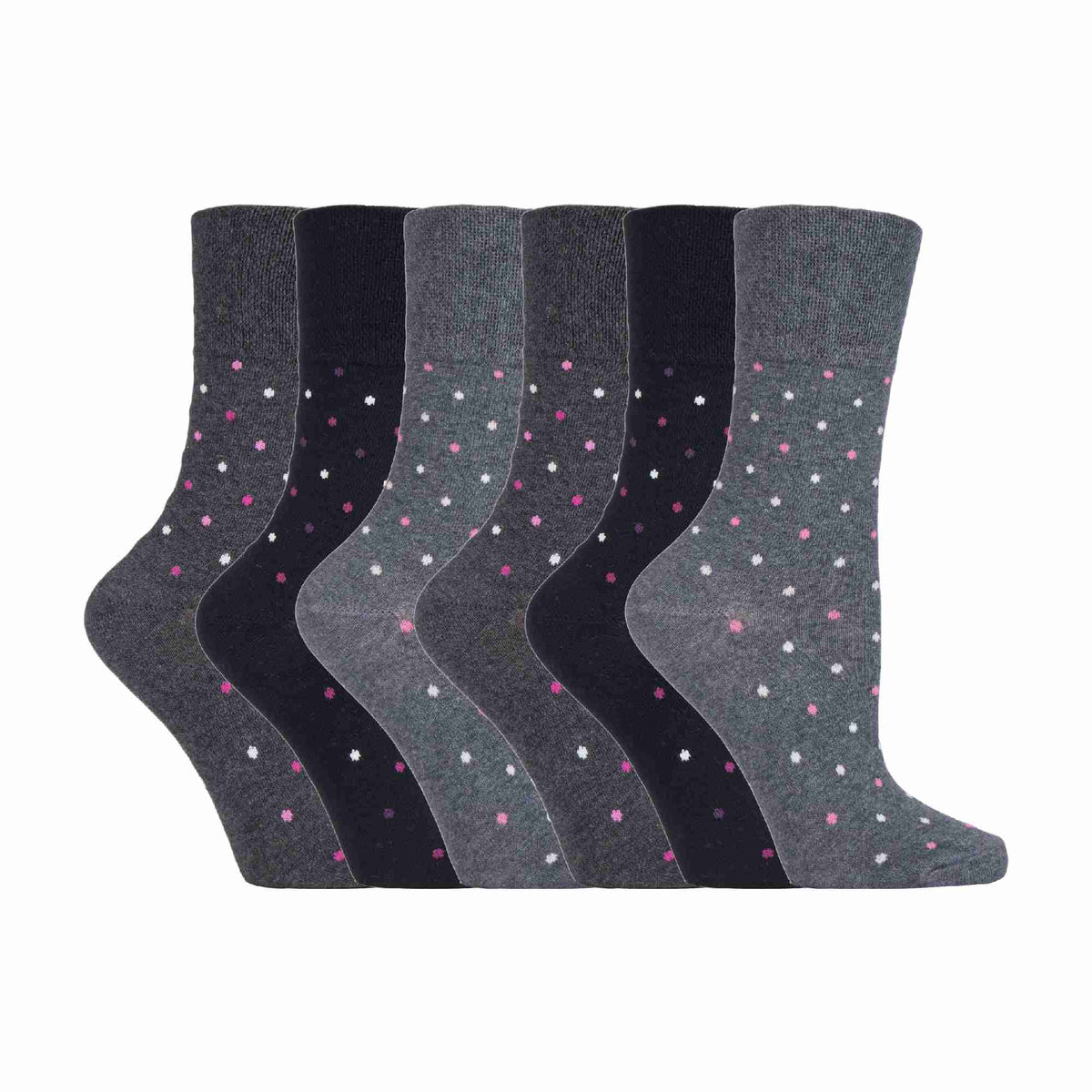6 Pack Ladies Non Elastic Novelty Design Socks