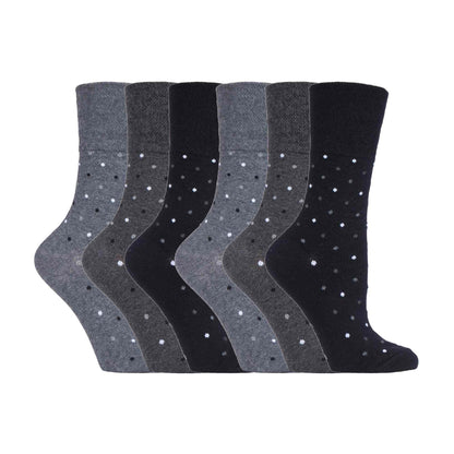 6 Pack Ladies Non Elastic Novelty Design Socks