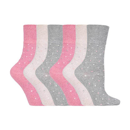 6 Pack Ladies Non Elastic Novelty Design Socks
