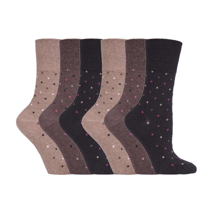 6 Pack Ladies Non Elastic Novelty Design Socks