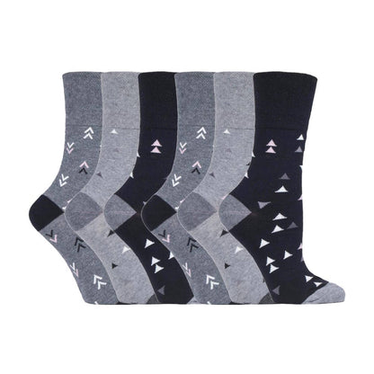 6 Pack Ladies Non Elastic Novelty Design Socks