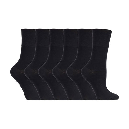 6 Pack Ladies Non Elastic Loose Top Bamboo Socks