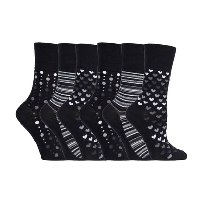 6 Pack Ladies Non Elastic Loose Top Bamboo Socks