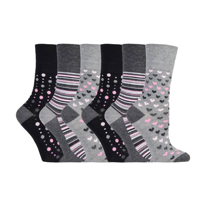 6 Pack Ladies Non Elastic Loose Top Bamboo Socks