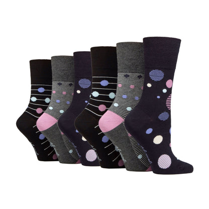 6 Pack Ladies Non Elastic Loose Top Bamboo Socks