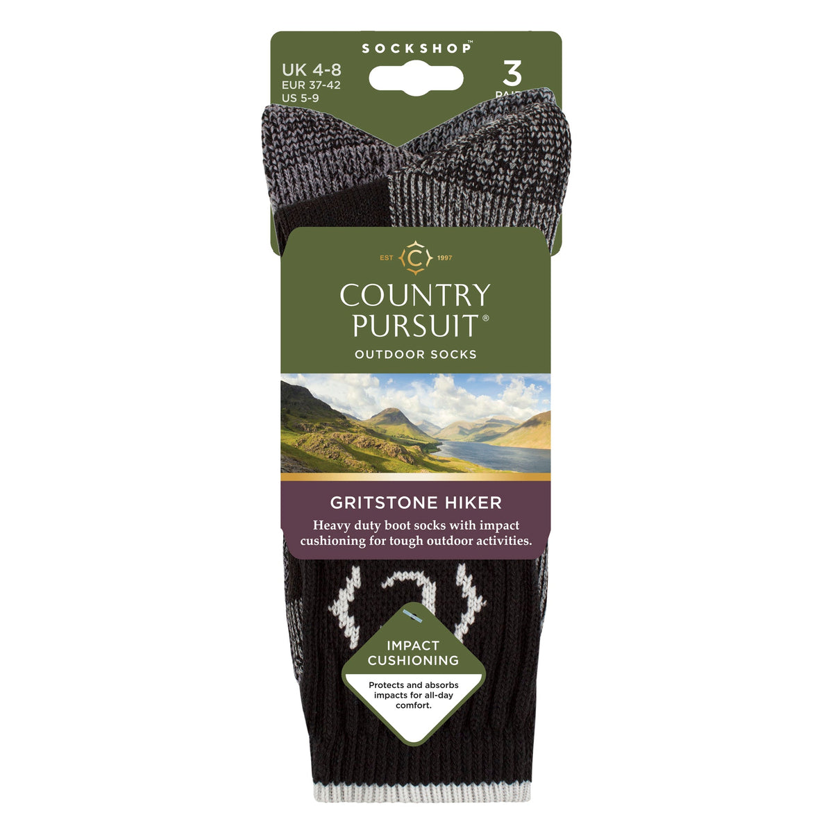 Ladies Heavy Duty Durable Cushioned Hiking Socks with Reinforced Heel & Toe