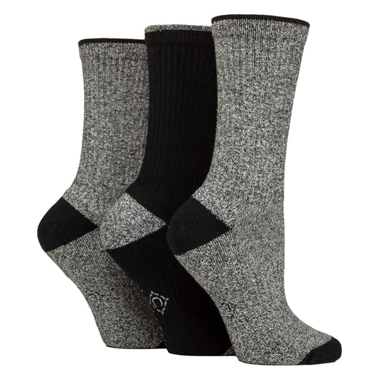 3 Pairs Ladies Water Repellent Midweight Outdoor Socks for Hiking & Walking