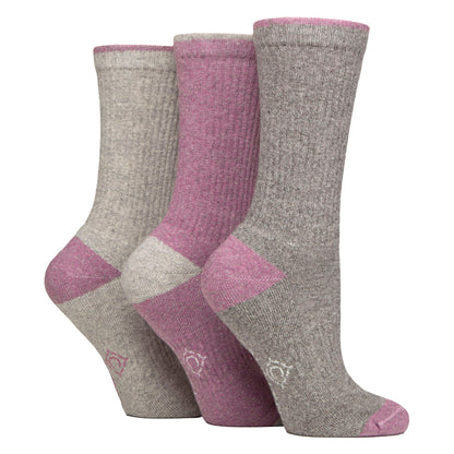3 Pairs Ladies Water Repellent Midweight Outdoor Socks for Hiking & Walking