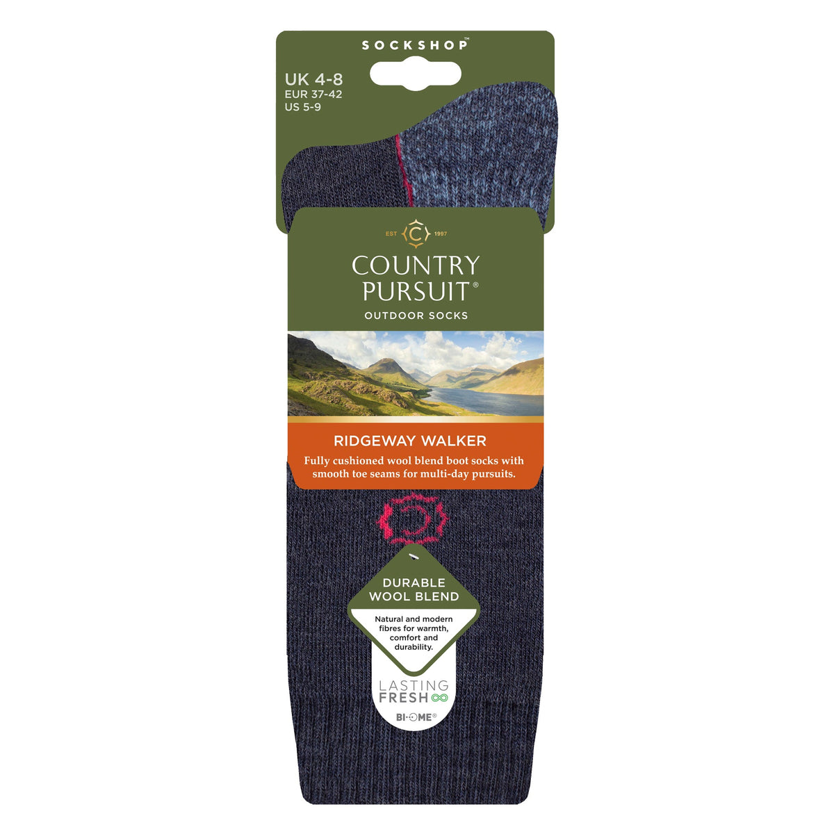 Ladies Wool Blend Cushioned Walker Socks for Hiking & Outdoor Comfort