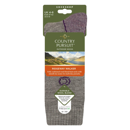 Ladies Wool Blend Cushioned Walker Socks for Hiking & Outdoor Comfort