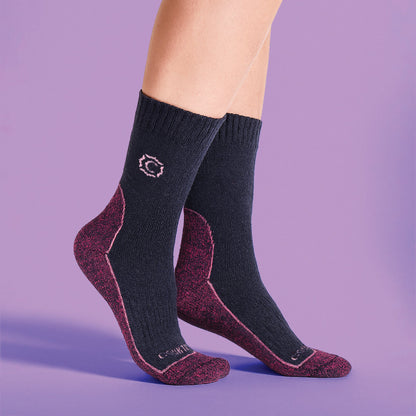 Ladies Wool Blend Cushioned Walker Socks for Hiking & Outdoor Comfort