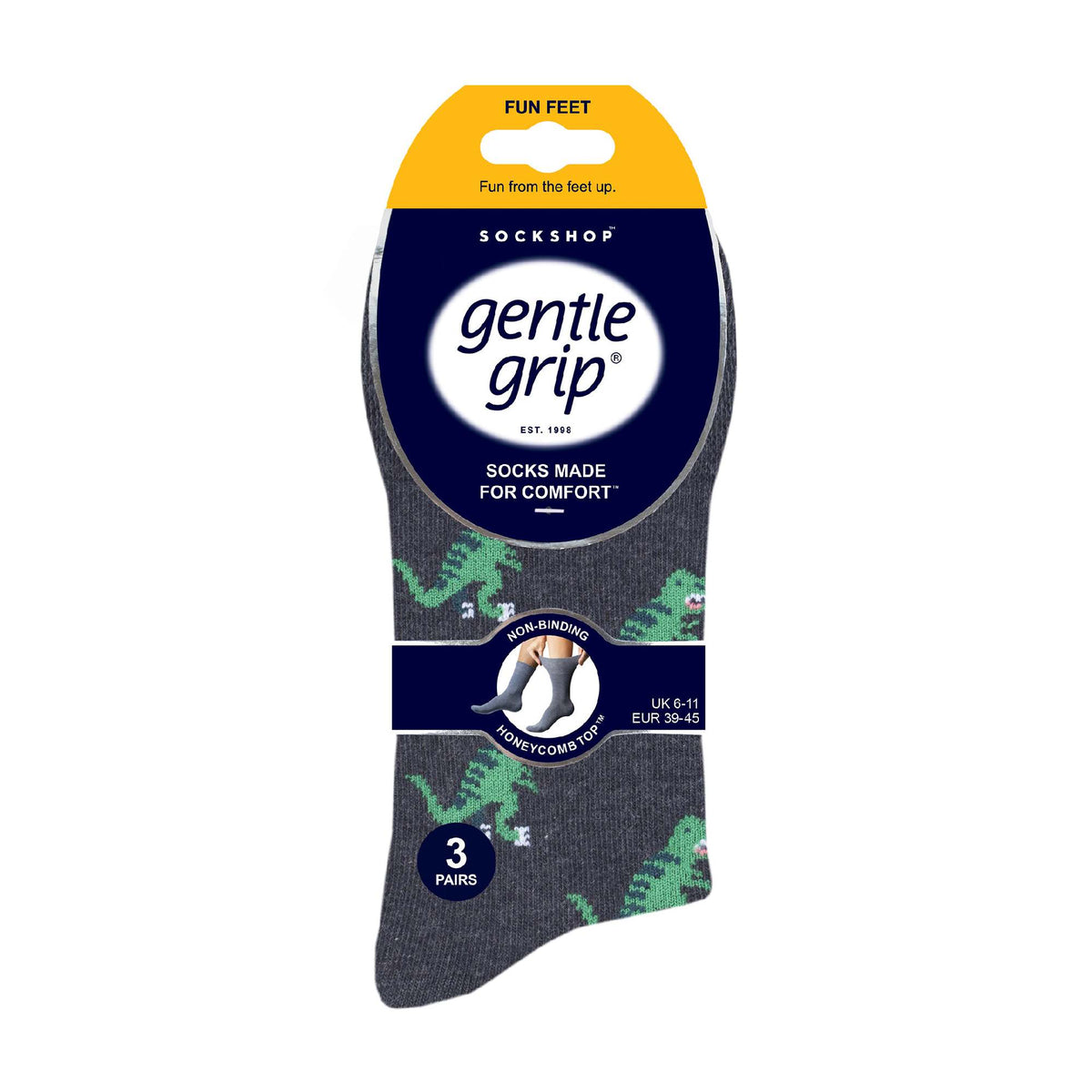 6 Pairs Mens Non Elastic Patterned Socks