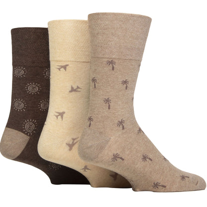 6 Pack Men’s Non-Elastic Loose Top Patterned Socks