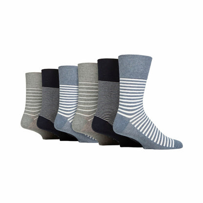 6 Pack Men’s Non-Elastic Loose Top Patterned Socks