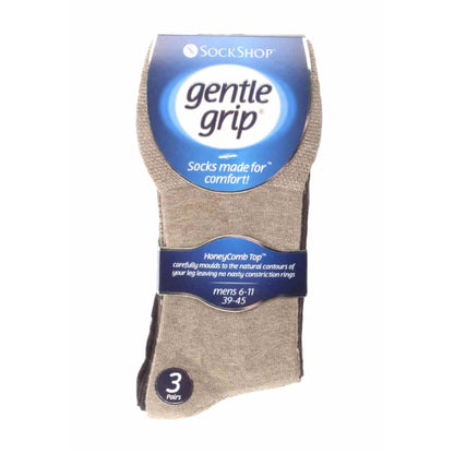 6 Pack Mens Loose Top Plain Coloured Cotton Socks