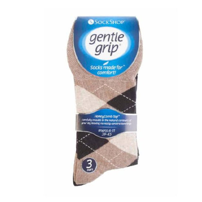 6 Pack Mens Non Elastic Argyle Cotton Socks