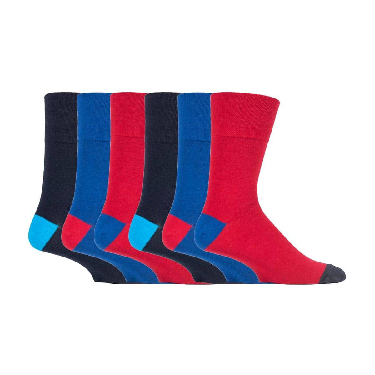 6 Pack Men’s Non-Elastic Loose Top Patterned Socks