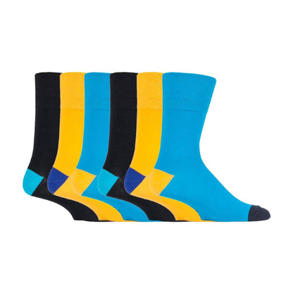 6 Pack Men’s Non-Elastic Loose Top Patterned Socks