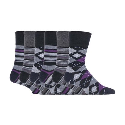 6 Pack Mens Non Elastic HoneyComb Cotton Socks