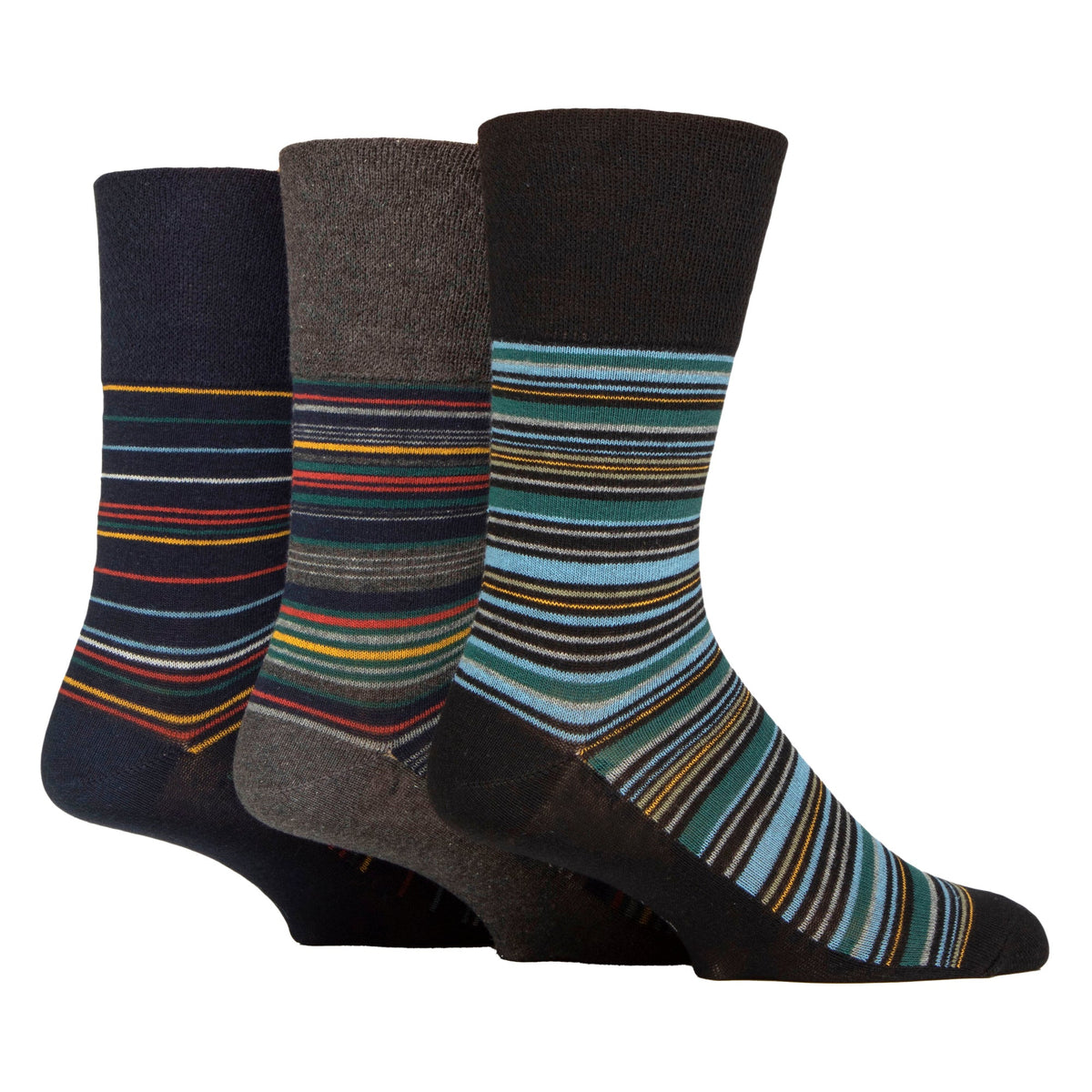 6 Pack Men’s Non-Elastic Loose Top Patterned Socks