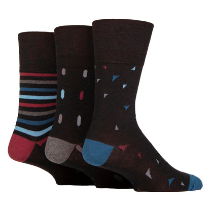 6 Pack Men’s Non-Elastic Loose Top Patterned Socks