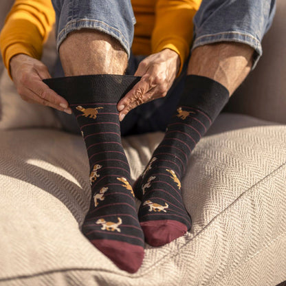 12 Pairs Mens Cotton Socks | Patterned Soft Non-Binding Everyday Socks