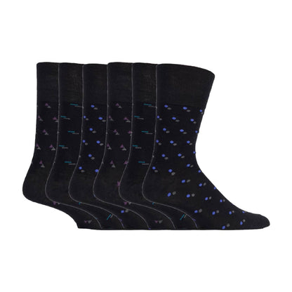 6 Pack Mens Non Elastic Loose Top Bamboo Socks
