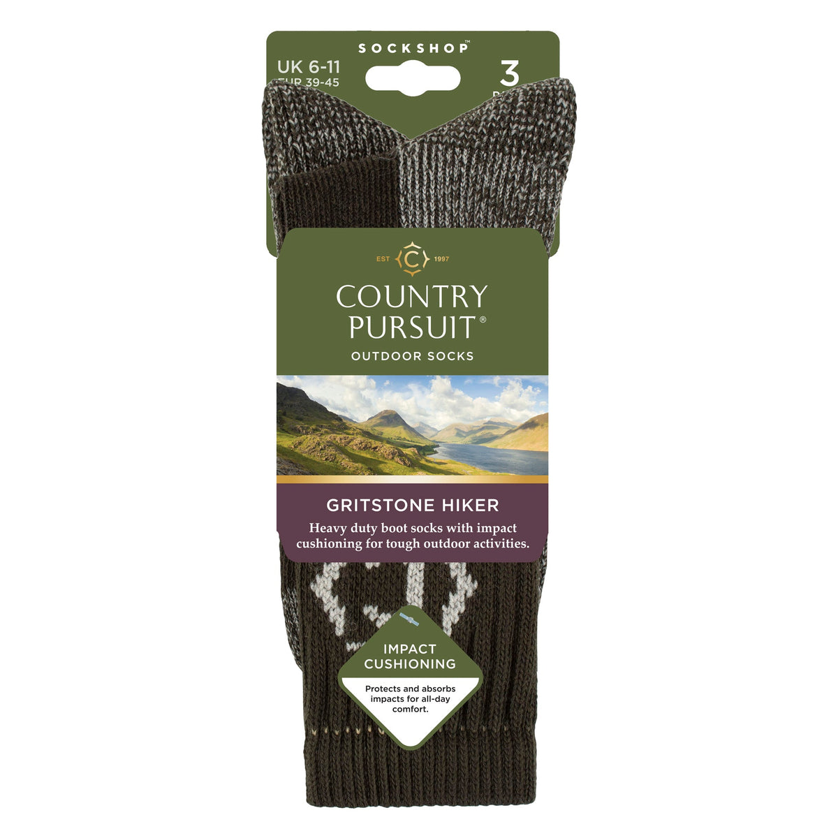 Mens Heavy Duty Durable Cushioned Hiking Socks with Reinforced Heel & Toe