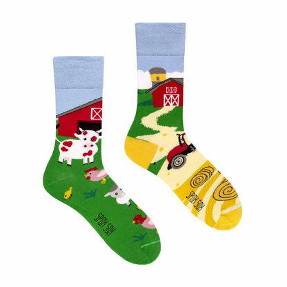 1 Pack Unisex Mismatched Novelty Odd Socks - Farm