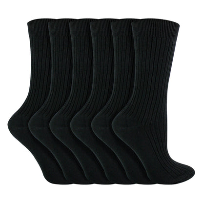 6 Pack Kids 100% Cotton Breathable Socks