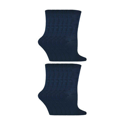 12 Pair Kids Breathable Bamboo Plain Socks for School