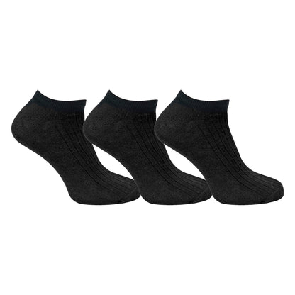 3 Pack Mens 100% Cotton Trainer Socks