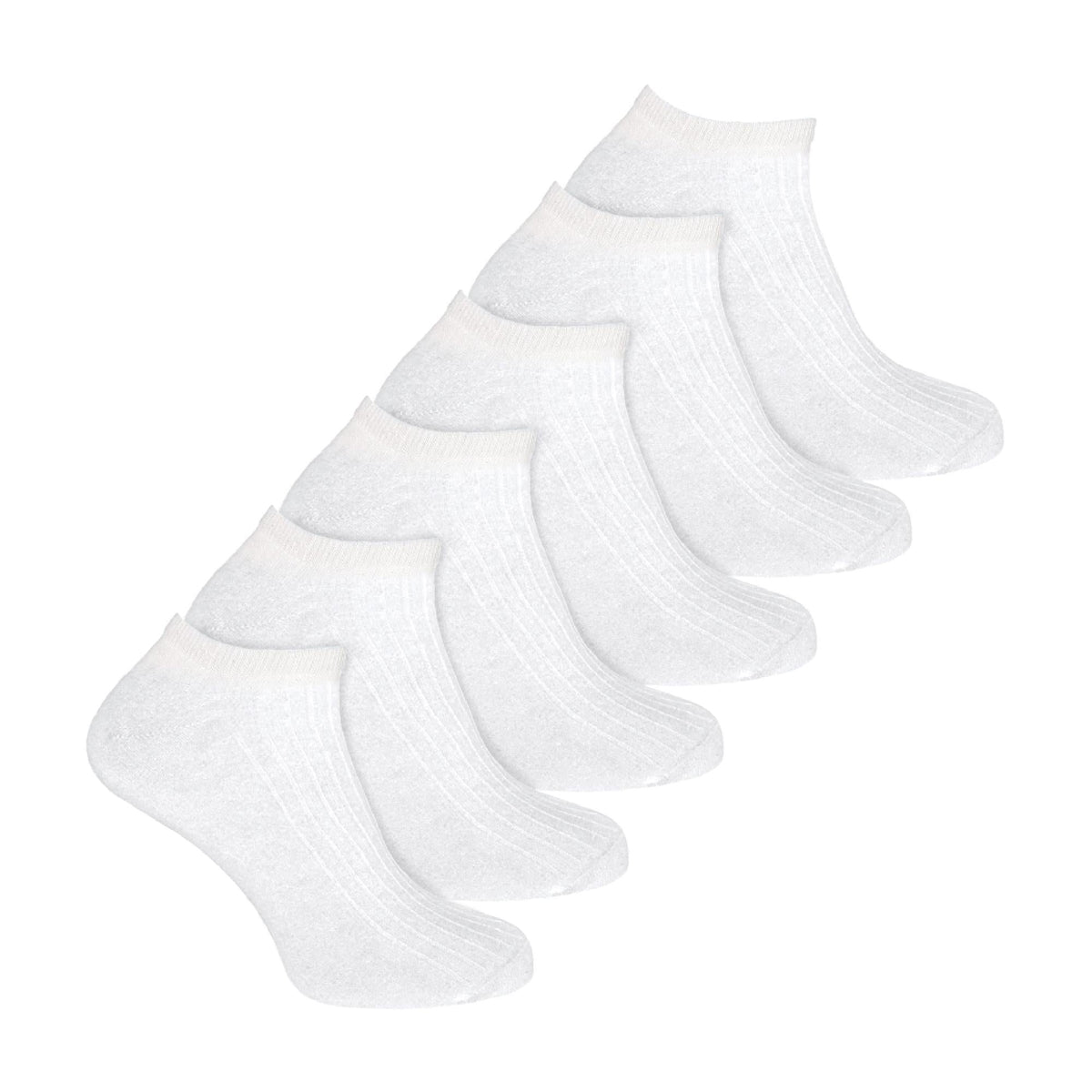 6 Pack Mens 100% Cotton Soft Breathable Ankle Trainer Socks