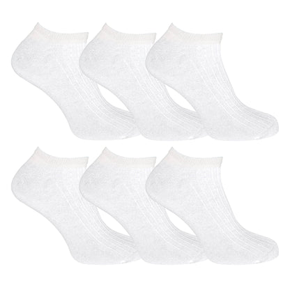 12 Pack Kids 100% Cotton Trainer Socks