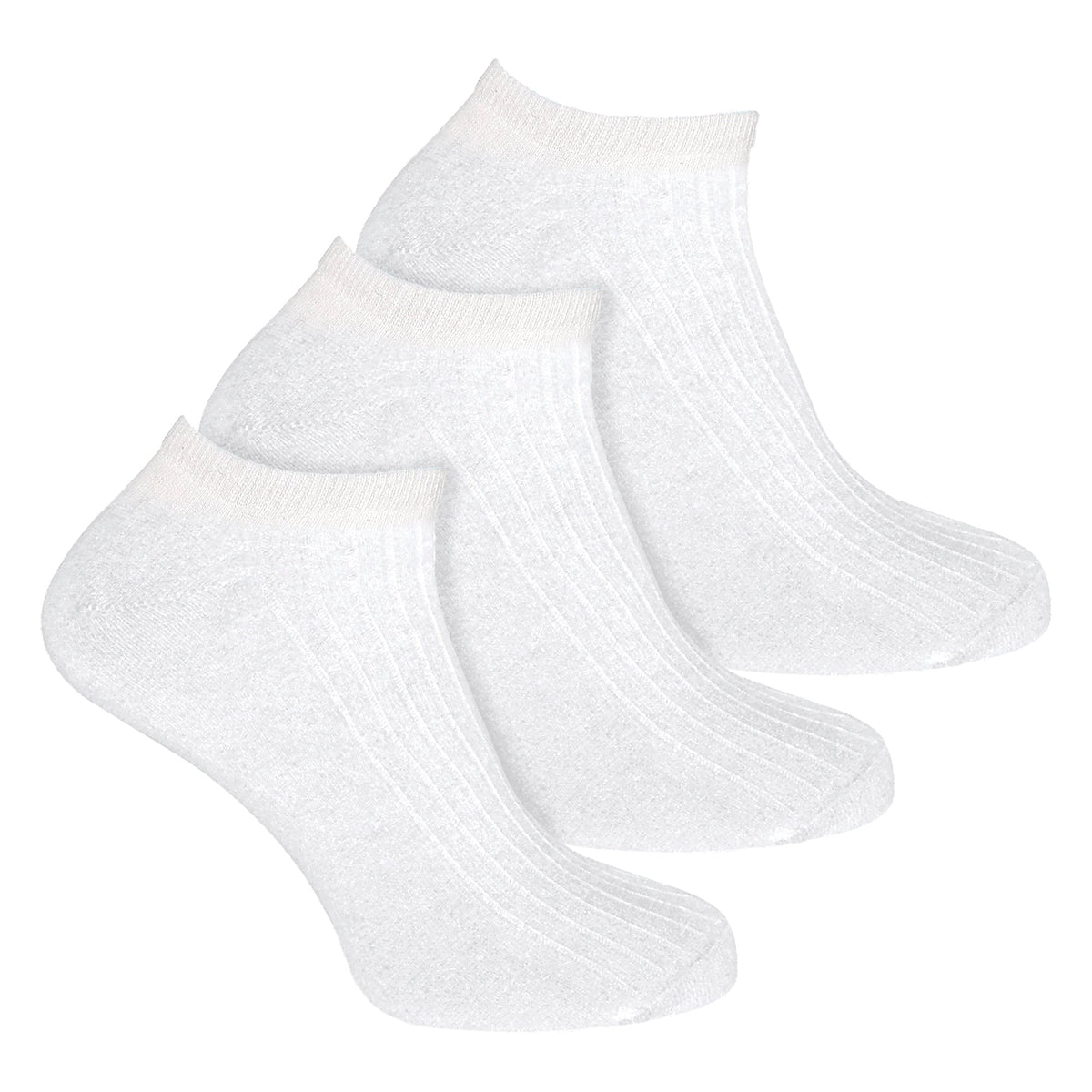 3 Pack Kids 100% Cotton Trainer Socks