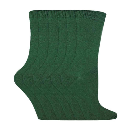 6 Pack Kids Plain Solid Coloured Cotton Socks