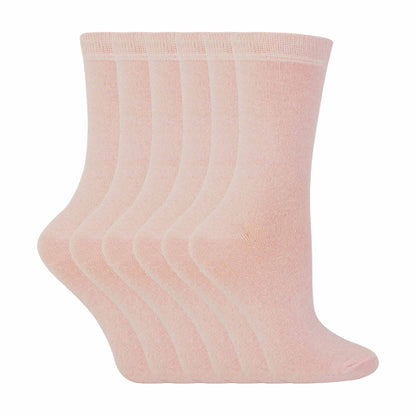 6 Pack Kids Plain Solid Coloured Cotton Socks