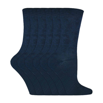 6 Pack Kids Plain Solid Coloured Cotton Socks