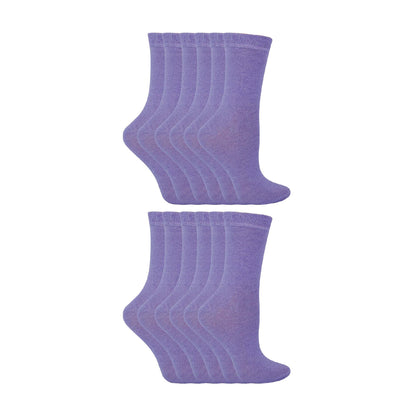 12 Pair Kids Soft Cotton Colourful Casual Plain Dress Socks