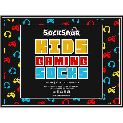 3 Pack Girls & Boys Novelty Video Gaming Socks (2 Sizes)