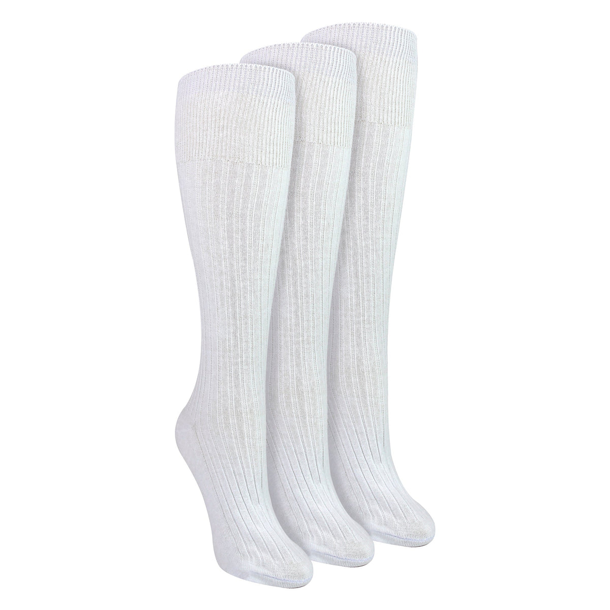 Ladies 3 Pack Knee High 100% Cotton Soft Breathable Socks