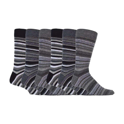 6 Pack Mens Colourful Striped Patterned Dress Cotton Socks