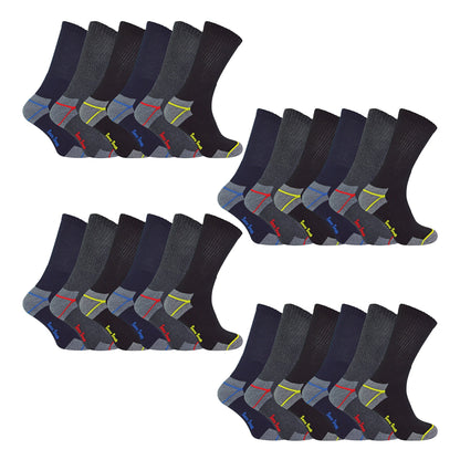 Mens Ultimate Cotton Work Socks for Steel Toe Boots (Multipack Options)