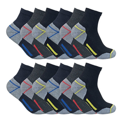 Mens Ultimate Cotton Quarter Length Short Work Socks (Multipack Options)