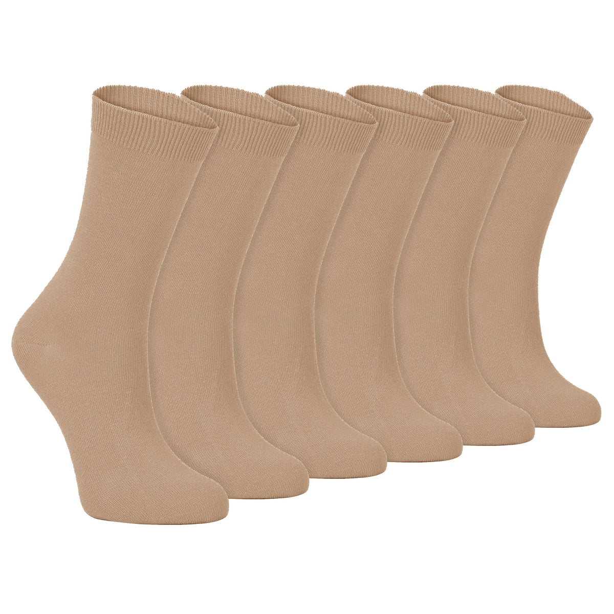 Ladies Plain Coloured Cotton Rich Dress Socks (Multipack Options)