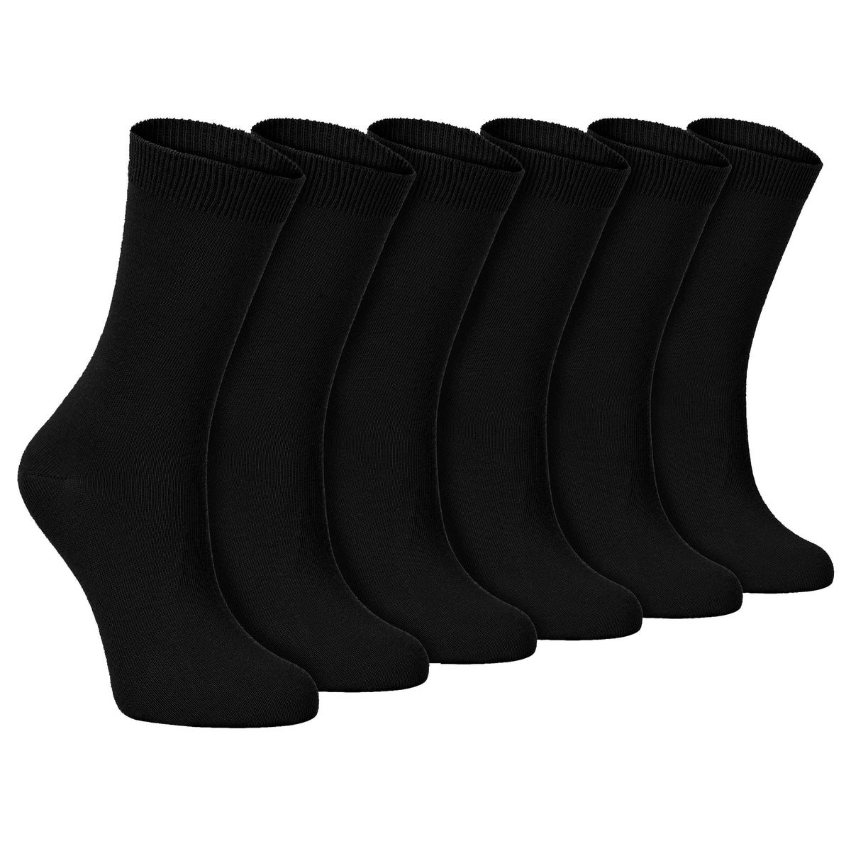 Ladies Plain Coloured Cotton Rich Dress Socks (Multipack Options)